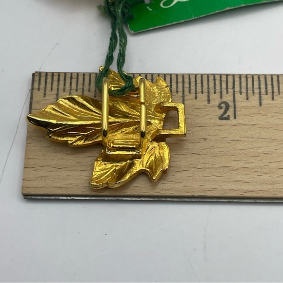 Dotty Smith 2 Piece Leaf Interlocking Belt Buckle Gold on Original Green Tag - Picture 10 of 13